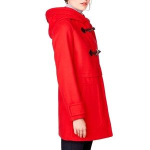 Benetton hooded red wool coat